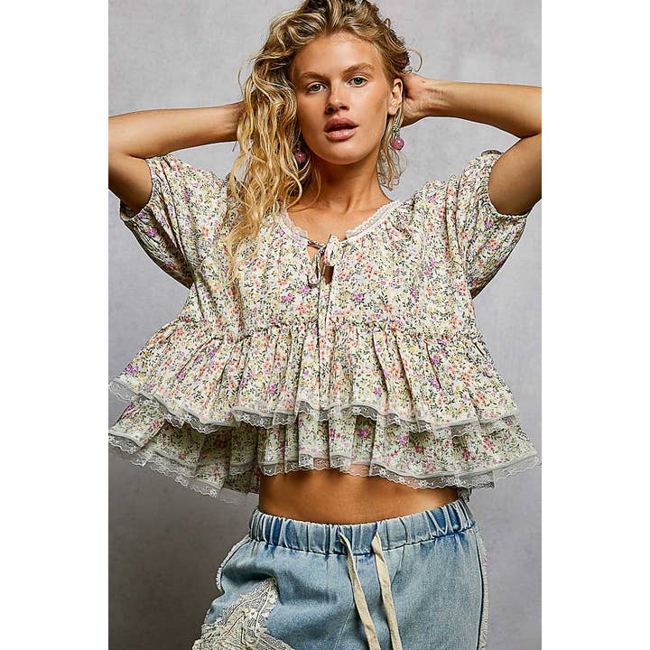 Clover Lace Ruffle Top